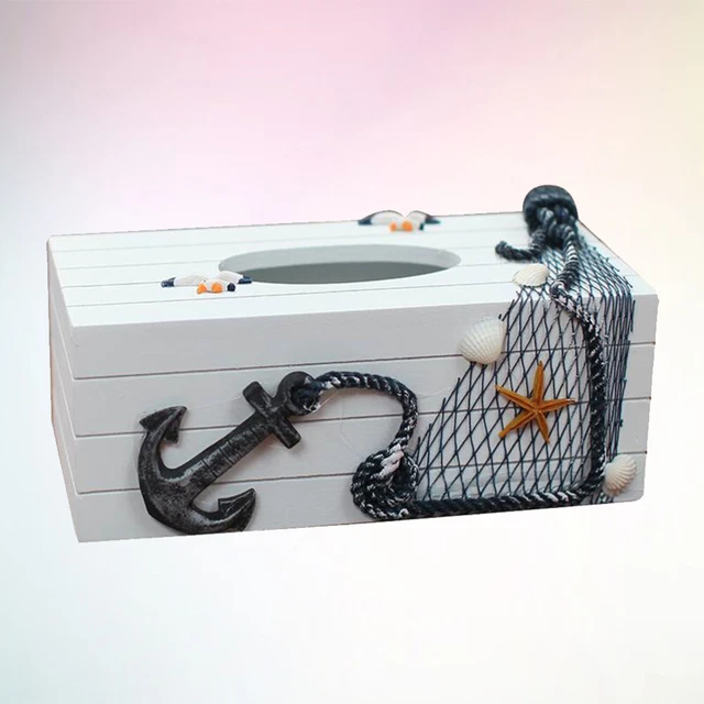 1 pieza caja de tejidos decorativos mediterráneos artesanía de madera caja de almacenamiento hogar