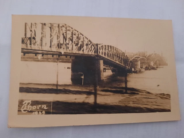 Cartolina foto Thorn ponte distrutto 1939 1941 posta da campo