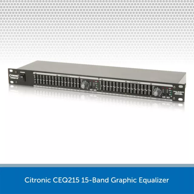 Citronic CEQ215 Dual 15-Band Graphic Equaliser 19" Rackmount Professional EQ