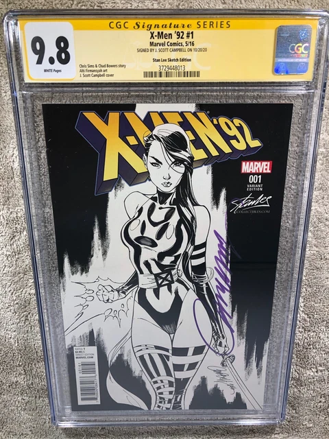 Uncanny X Men 92' 1 CGC 9.8 SS J Scott Campbell Sketch Variant Stan Lee Ed