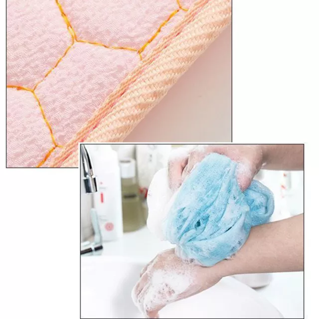 Back Scrubber Bath Shower Strap Loofah Spa Skin Brush Sponge Body Exfoliating