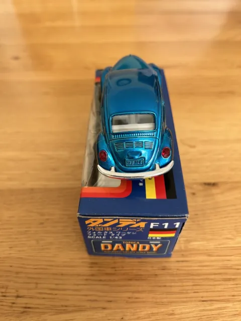 Tomica Dandy Diecast Model Japan Vw Beetle 1200 Vintage Metallic Blue Mint Boxed 2