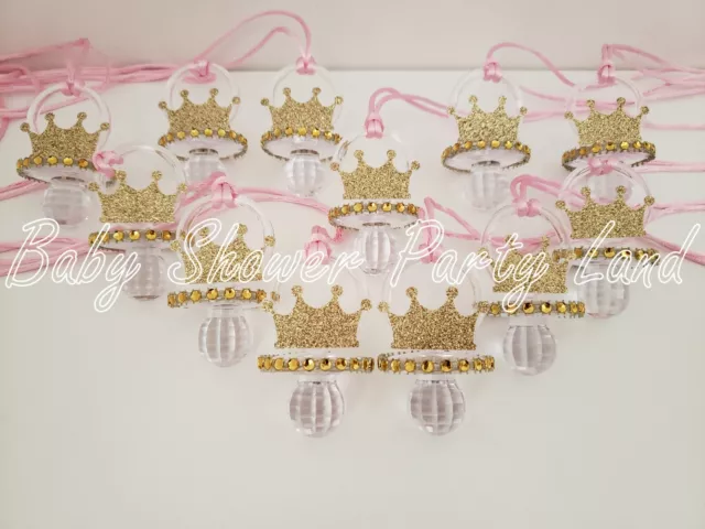 Princess Pacifier Necklace Baby Shower Favors Prizes Game It's a Girl Decoration