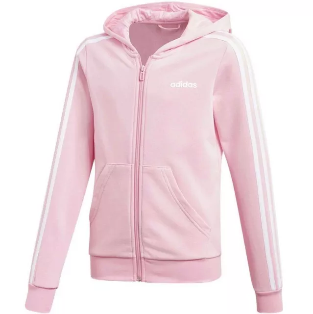 Adidas ESS 3S Mädchen Trainingsjacke Sweat Jacke Hoodie Kapuzen Pullover Pink