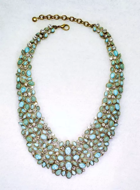 BaubleBar 'Kew' Turquoise & Crystal Gold-Tone Collar Necklace, Discontinued