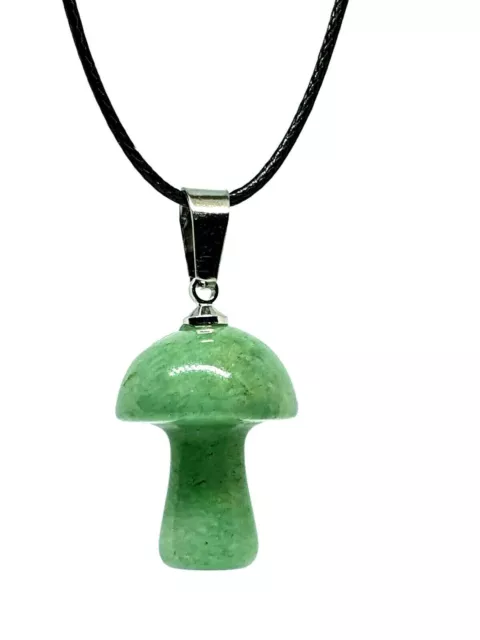 Collier champignon pendentif cristal de jade pierre précieuse naturelle...