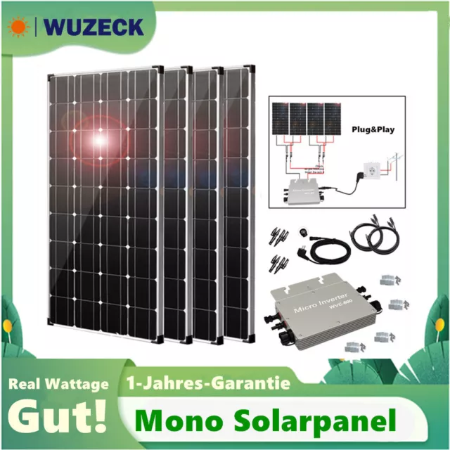Photovoltaik Solarpanel 400W Balkonkraftwerk PV Module 600W Wechselrichter 230V