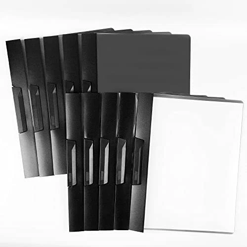 10 Pack Clear Report Covers with Swing Clip 30 Sheets Capacity Slide Locking ...