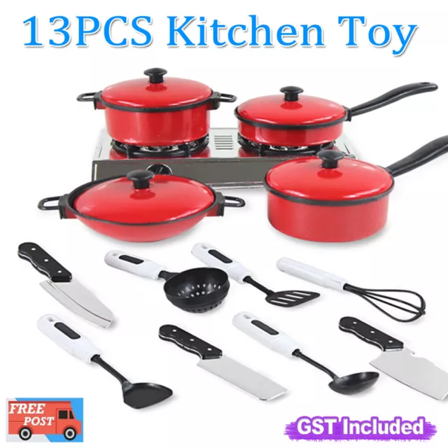 Kids Kitchen Playset Pretend Play Kitchen Accessories Toys Cooking Utensils Set