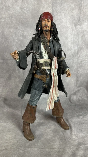 Captain Jack Sparrow Action Figure 18" tall Disney NECA 2004 Johnny Depp Tested