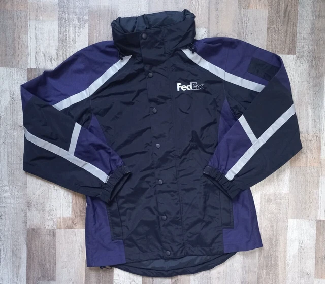 Giacca impermeabile FedEx ad alta visibilità taglia M, nuova/mai indossata