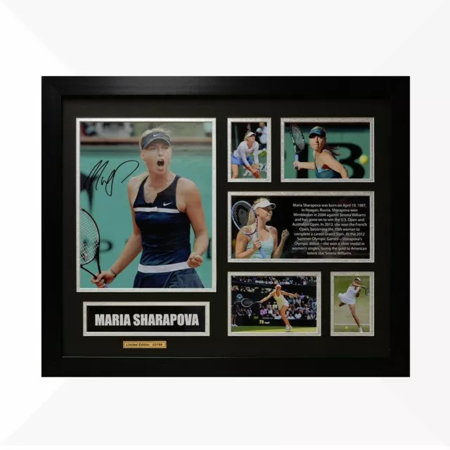 Maria Sharapova Signed & Framed Memorabilia - Black/Silver Limited Edition