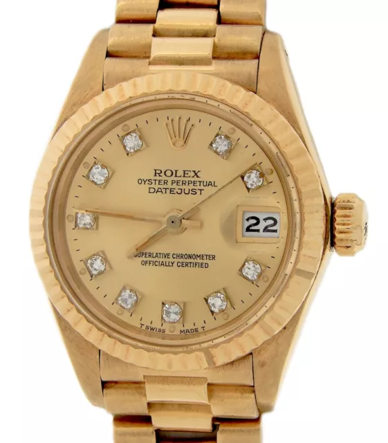 Rolex Datejust President Donna 18K Oro Giallo Watch Fabbrica Diamante Dial 6917