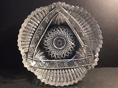 Antique ABP American Brilliant Cut Glass Bowl / Signed Alford ( T.B. Clark )