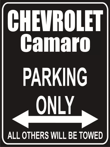Parkplatzschild 32x24 cm schwarz - Chevrolet camaro - Parking only