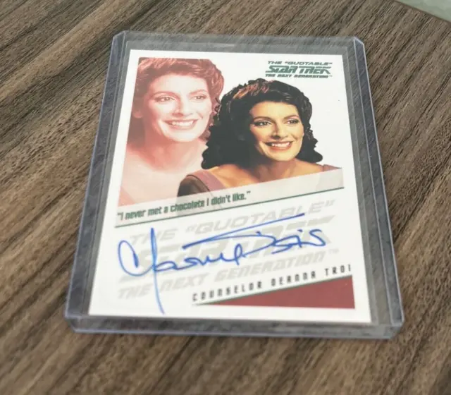 Rare 2004 Star Trek Quotable Tng Marina Sirtis Deanna Troi Autograph Signed Card