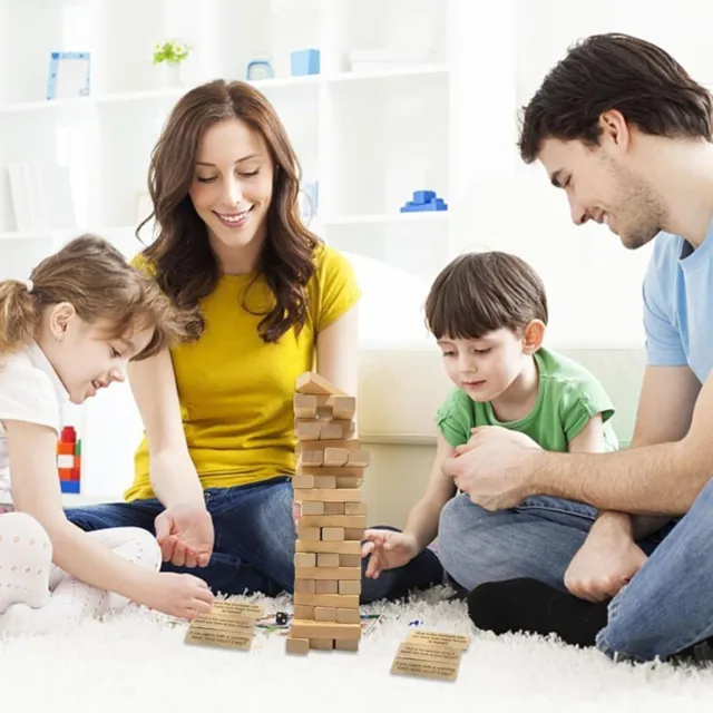 54pcs Juego de torre de caída que apila bloques de ladrillo de madera