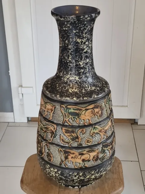 Ancien grand vase En Céramique Animaux