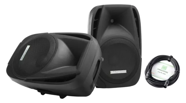 2x Enceinte Haut-parleur Active Subwoofer DJ PA MP3 SD Bluetooth Reglable 300W