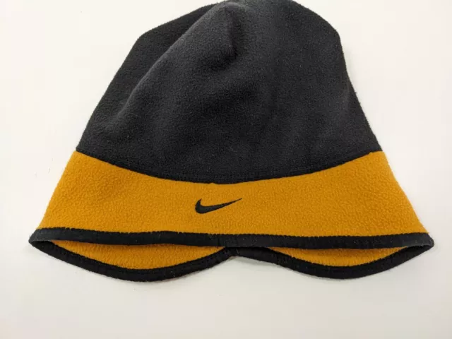 Nike Fit Polartec Fleece Beanie Hat ACG Vintage Y2K Yellow & Black