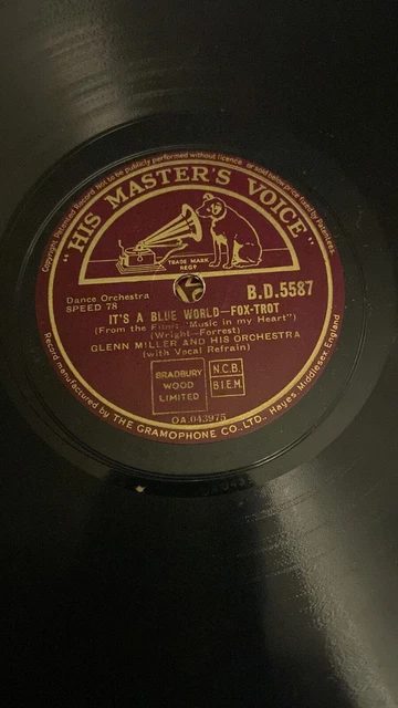 RARE DISQUE 78 tours, E-, GLENN MILLER : The Woodpecker Song, HMV B.D