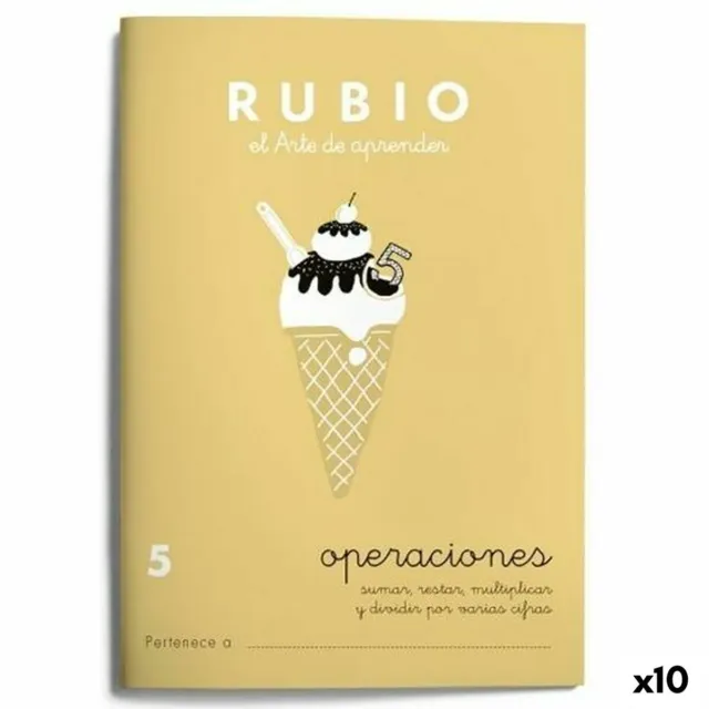 Mathematik-Heft Rubio  Nº 5 A5 Spanisch 20 Bettlaken [10 Stück]