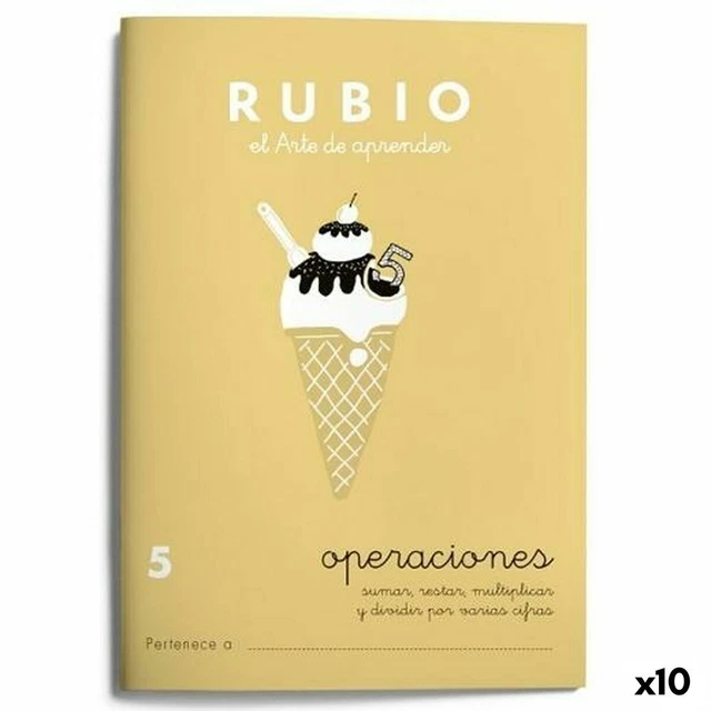 Mathematik-Heft Rubio  Nº 5 A5 Spanisch 20 Bettlaken [10 Stück]