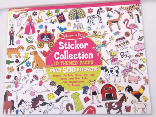 Melissa & Doug Sticker Collection Tea Party, Animals + Over 500 Stickers SEALED