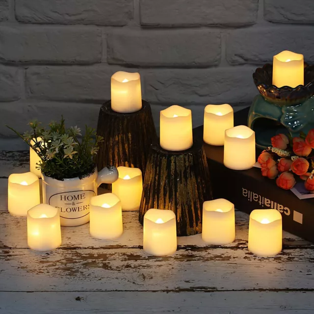 HOT 24PCS Flameless Votive Tealight Candles Battery Operated 24 LED Tea Light