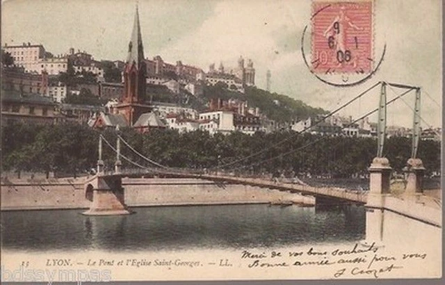 Cpa 69.Lyon. Le Pont Et L Eglise Saint Georges. L.l. N° 13. Ecrite En 1906.T.be