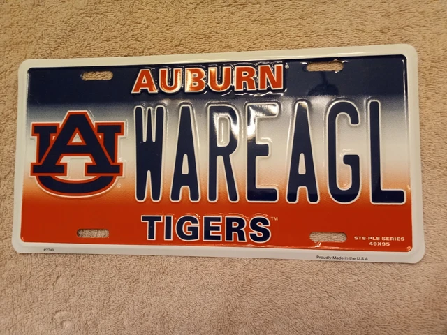 Auburn Univ. AU WAREAGL Tigers Football 6"x12" Aluminum License Plate Vanity Tag