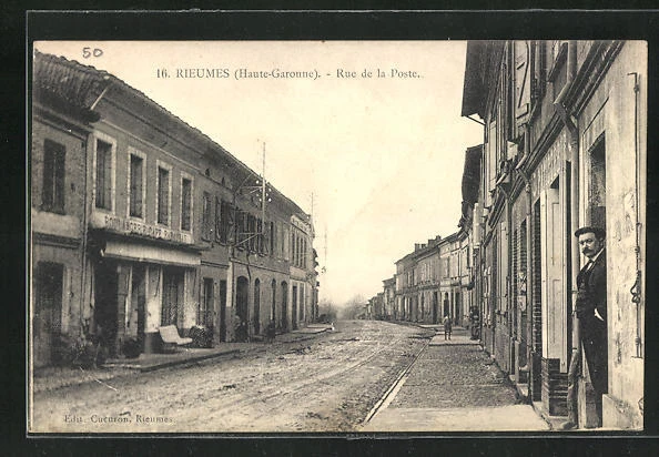 CPA Rieumes, Rue de la Poste