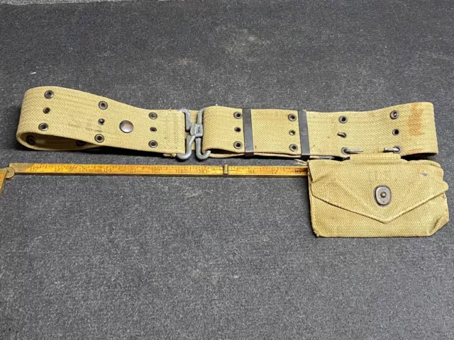 VINTAGE MILITARY UTILITY Belt With First Aid Canvas Pouch WWII Era $38. ...