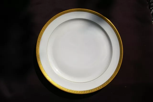 Assiette plate Porcelaine de Limoges Jammet Seignolles double dorure incrustée