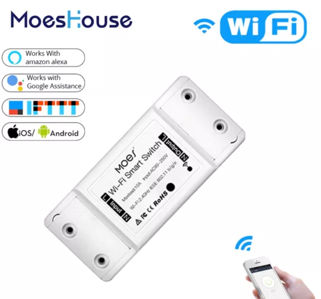 Interrupteur Smart Wifi Smartphone Compatible Alexa Google Domotique LED