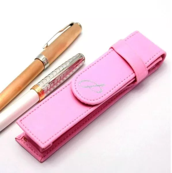 Parker PU Leather Flap Pen Case Pink Single