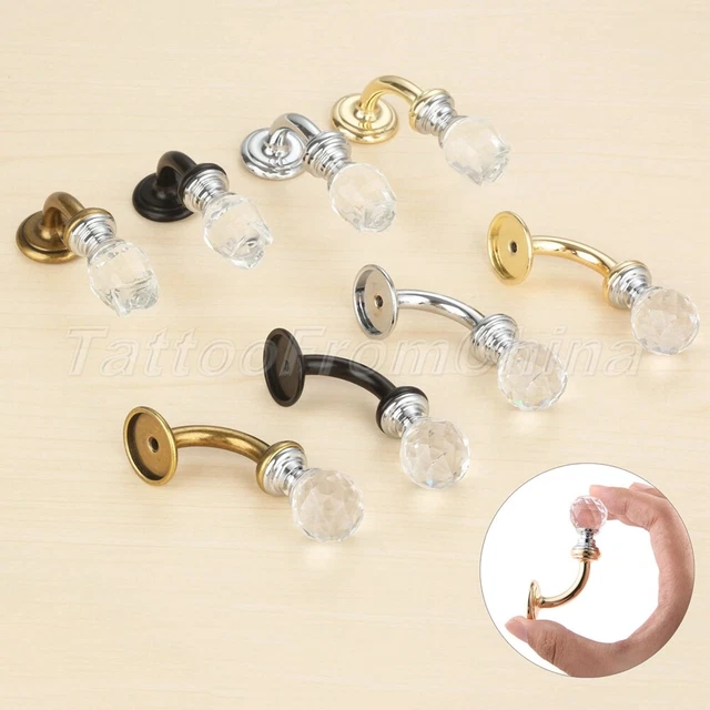 Elegant Crystal Glass Curtain Clothes Hat Hanger Holder Door Wall Hook Hardware