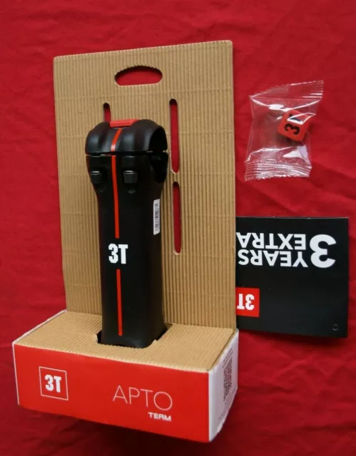 3T Apto Team Stem120 mm Aero Road Kies schwarz rot Titan Schrauben NEU SRP £ 100