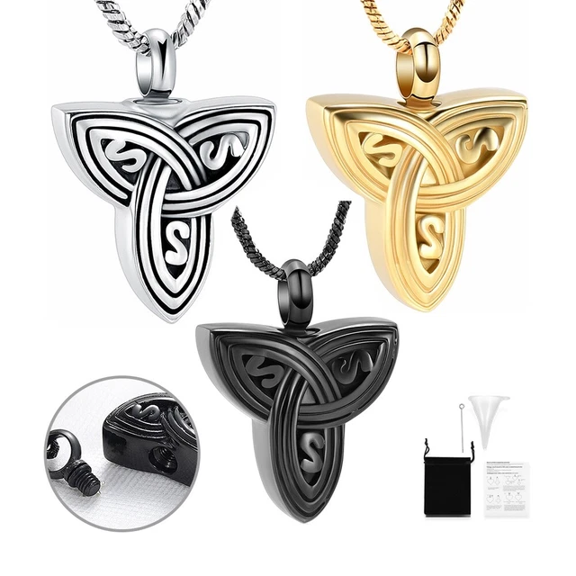 Celtic Trinity Knot Urn Necklace for Ashes Cremation Jewelry Human Ashes Keepsak