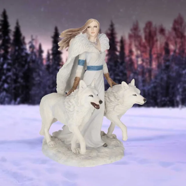 Anne Stokes Winter Guardians Wolf Companion Figurine - 23Cm