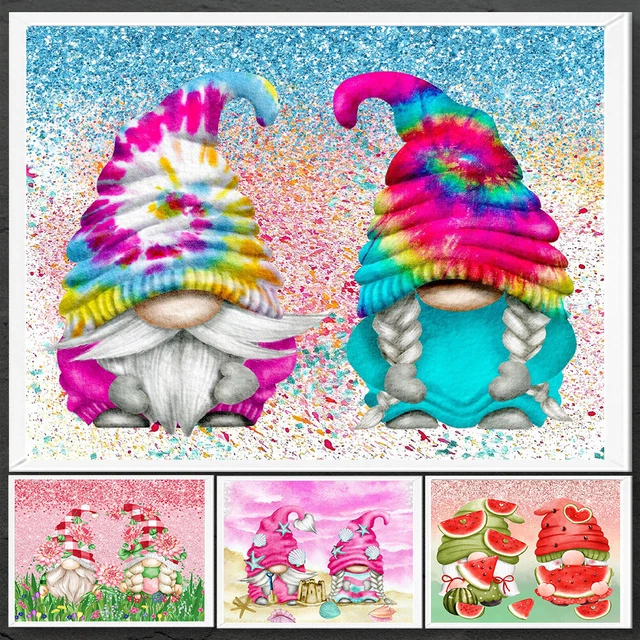 5D DIY Full Round Drill Diamond Painting Two Goblin Kit Home Decoration Art