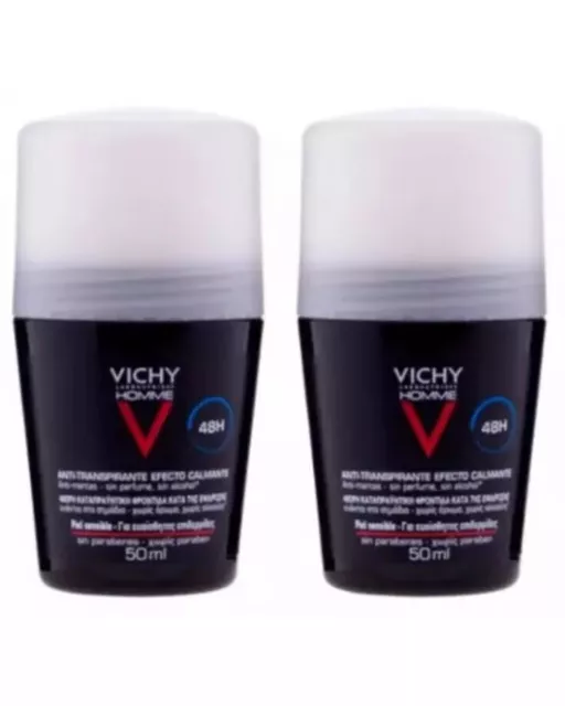 PACK 2x VICHY HOMME ANTI-PERSPIRANT 48h DEODORANT ROLL-ON 50 ml.