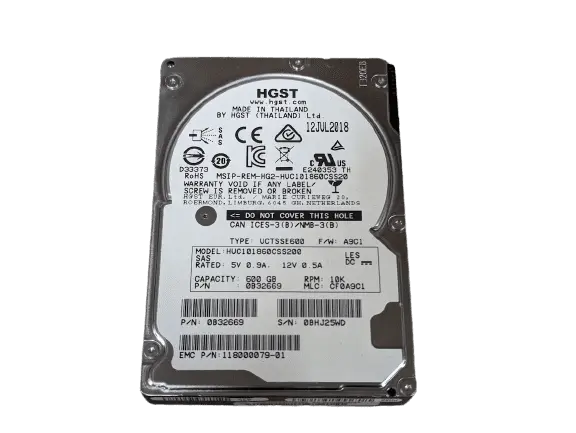 HGST 600GB 10K 2.5" SAS 12Gb/s 128MB Enterprise Hard Drive HUC101860CSS200
