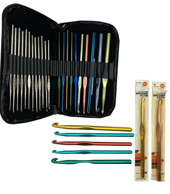 Vintage Boye Crochet Hooks & Case Lot Of 30 New & Used