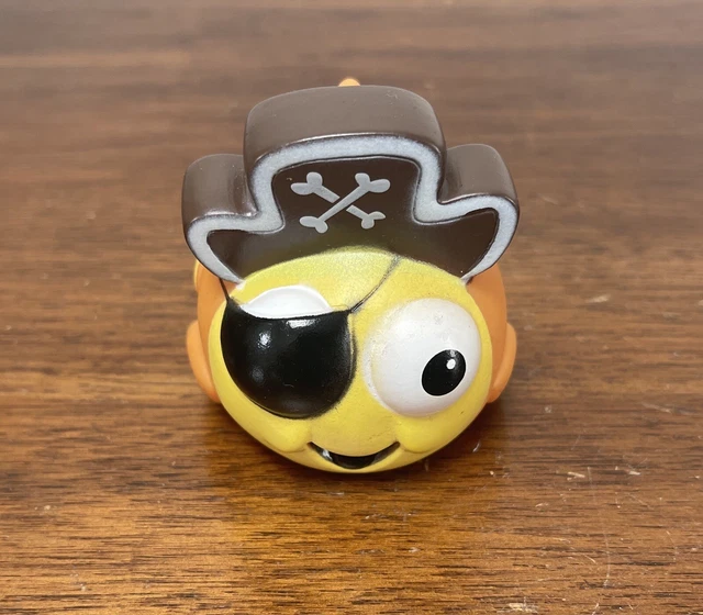 Goldfish Swim School Cute Pirate Goldfish Plastic Bath Toy 3" H x 3.25" L