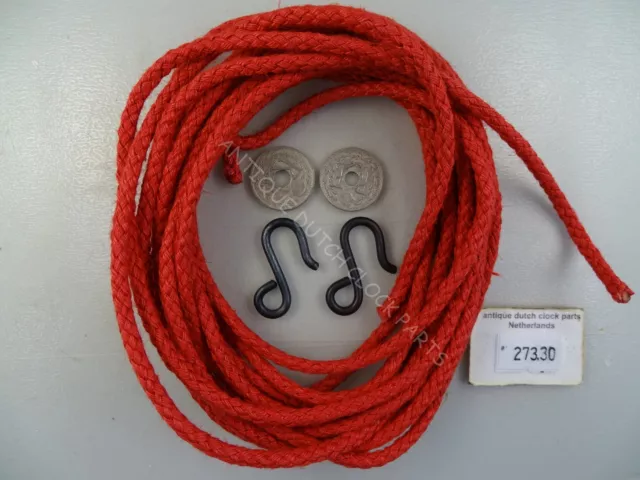 High Quality Braided Red Flaxcord For A French Morbier Comtoise Or Lantern Clock