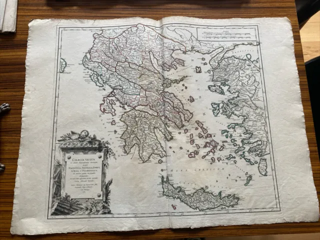 carte ancienne .1752-GRÈCE -CRETE . Par R DE VAUGONDY - Géographe