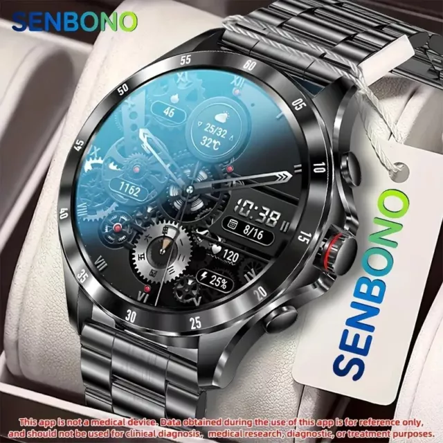 Senbono Smart Watch Max7 Dials Answer Call Bluetooth Stainless Steel Men