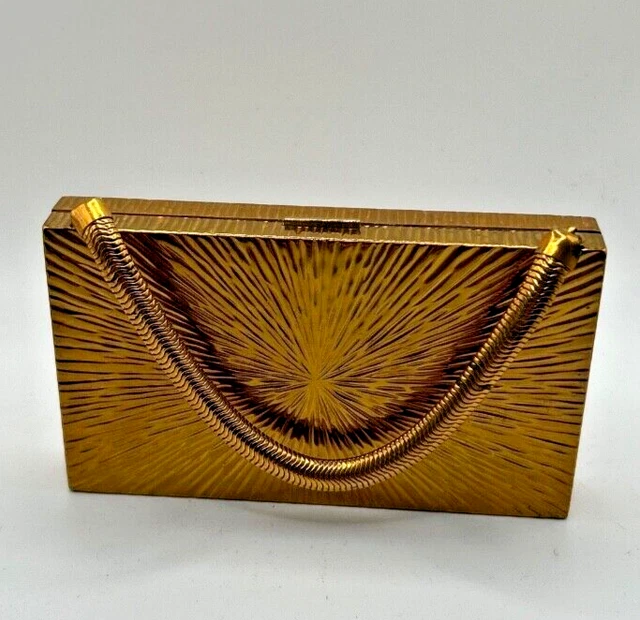 Vintage Evans Gold Ladies Cigarette, Compact, Lipstick Evening Purse JCS