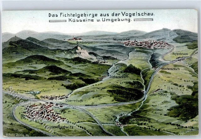 51060141 8592 Wunsiedel Das Fichtelgebirge aus der Vogelschau EUR 6